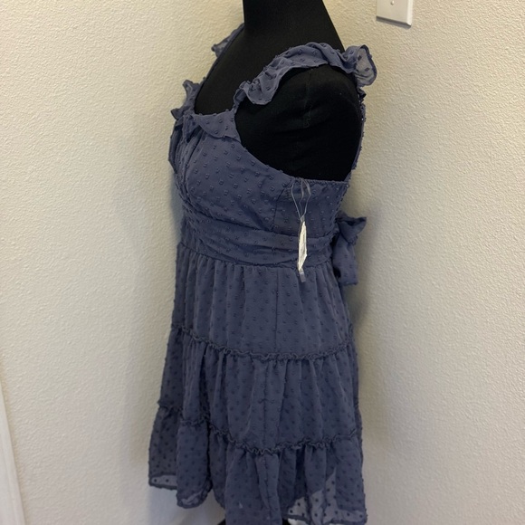 Altard State Blue Ruffled Flounce Dress Layered Tiered Sleeveless M NEW $69 - Picture 2 of 7